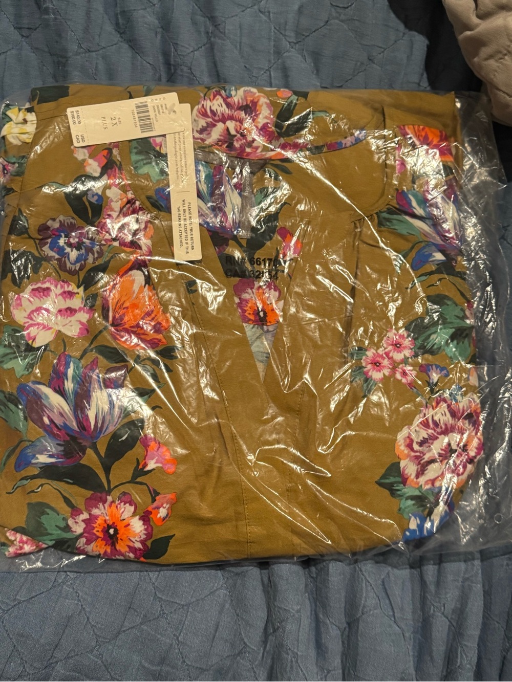 Anthropologie Olive Green Somerset Floral Mini Dress 2X NEW IN BAG